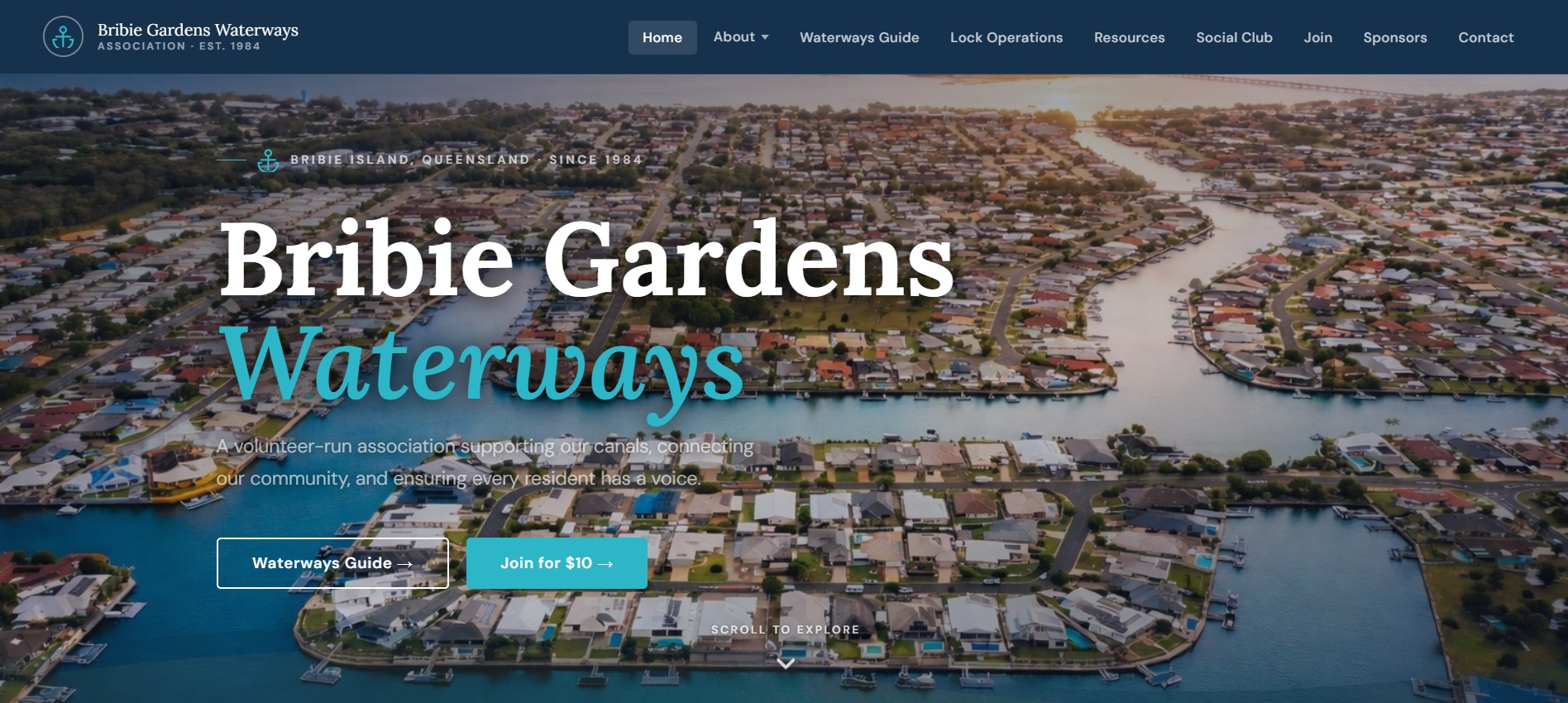 Bribie Gardens Waterways Association website